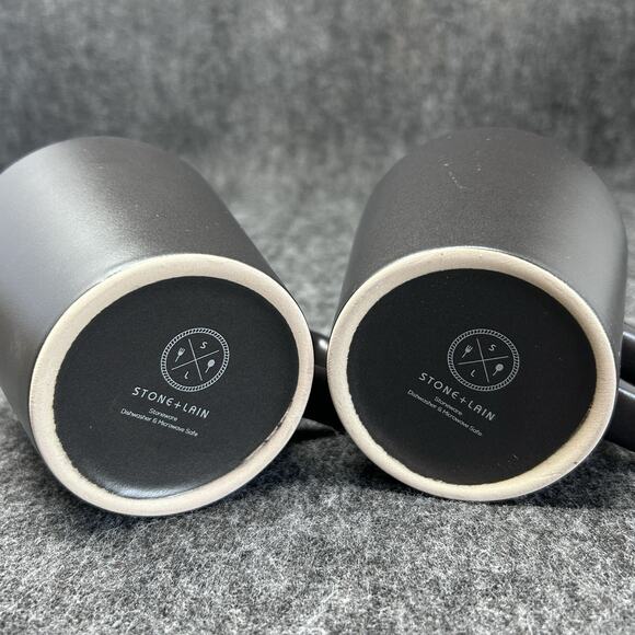 NEW Stone + Lain Stoneware Mugs Set of 4 DISHWASHER Microwave Safe - Picture 6 of 7